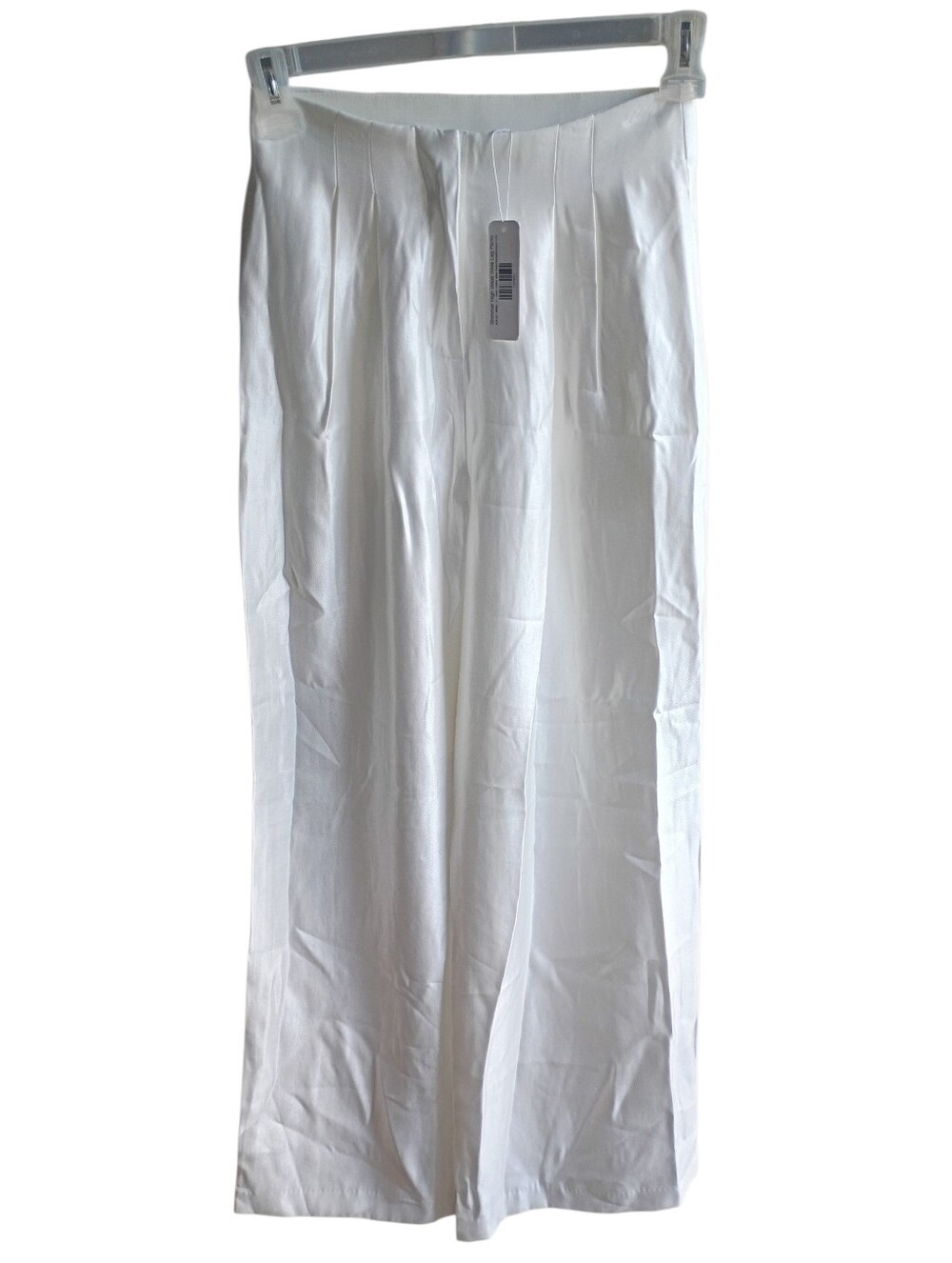 NWT Glam White Shimmer High Waist Wide Leg Pants Size Small